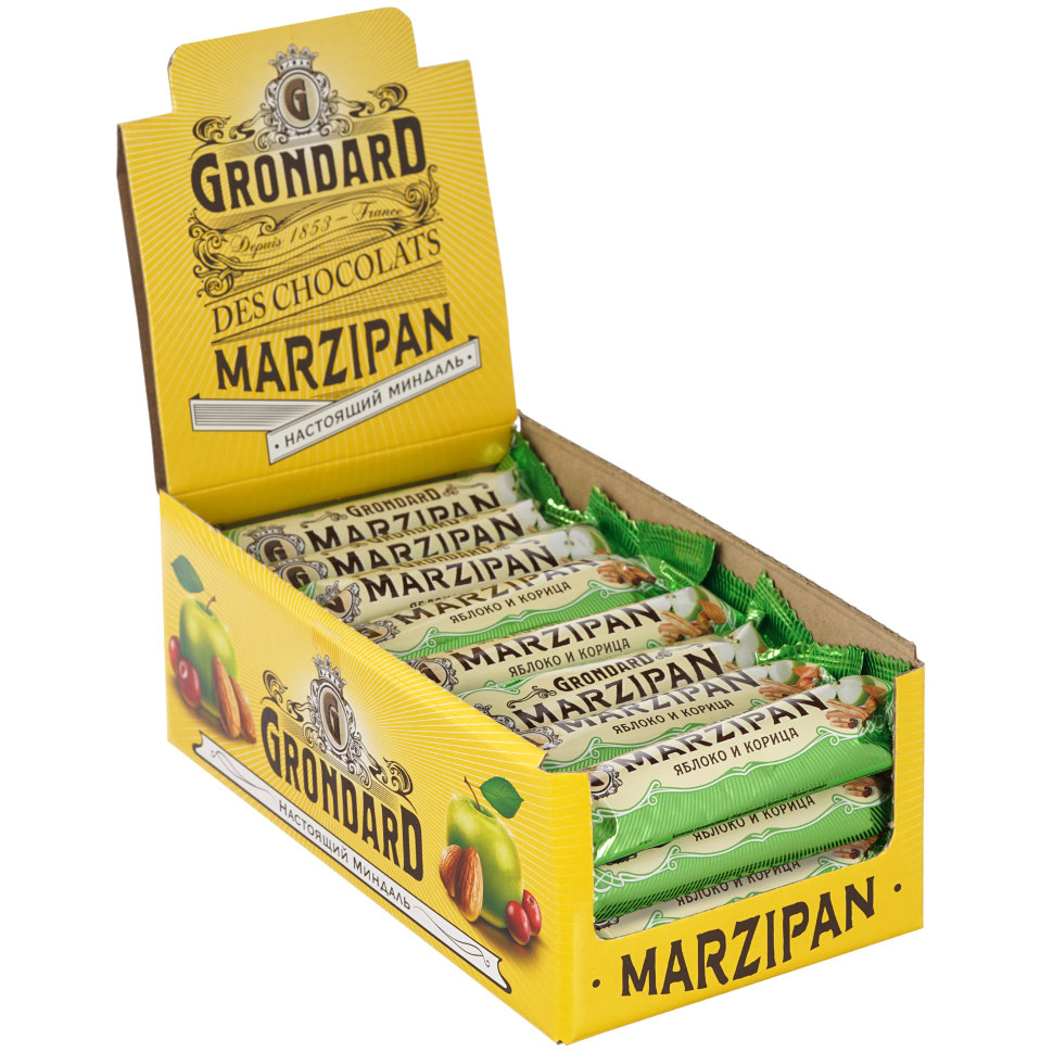  TM Grondard     (9388) Батончики глазированные Марципановые Яблоко-Корица, (24шт по 50г)     в Ефремове