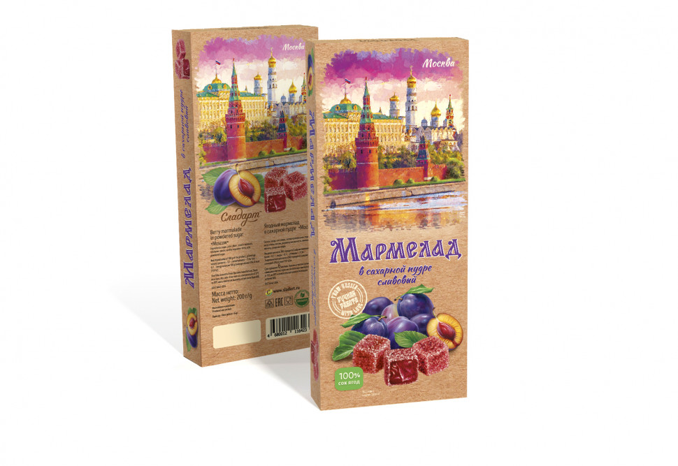  Сладарт Мармелад Сливовый МОСКВА в сахарной пудре (642), 200г   в Ефремове