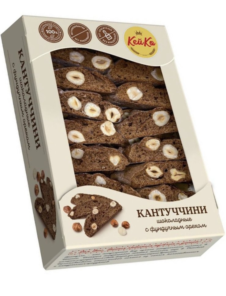  Кей Ко Кантуччини шоколадные с фундучным орехом, 200г  в Ефремове